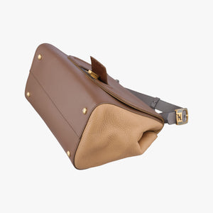 Secondhand Fendi SILVANA Brown × Beige Leather 8BN234 shoulderbag | stylenewstar