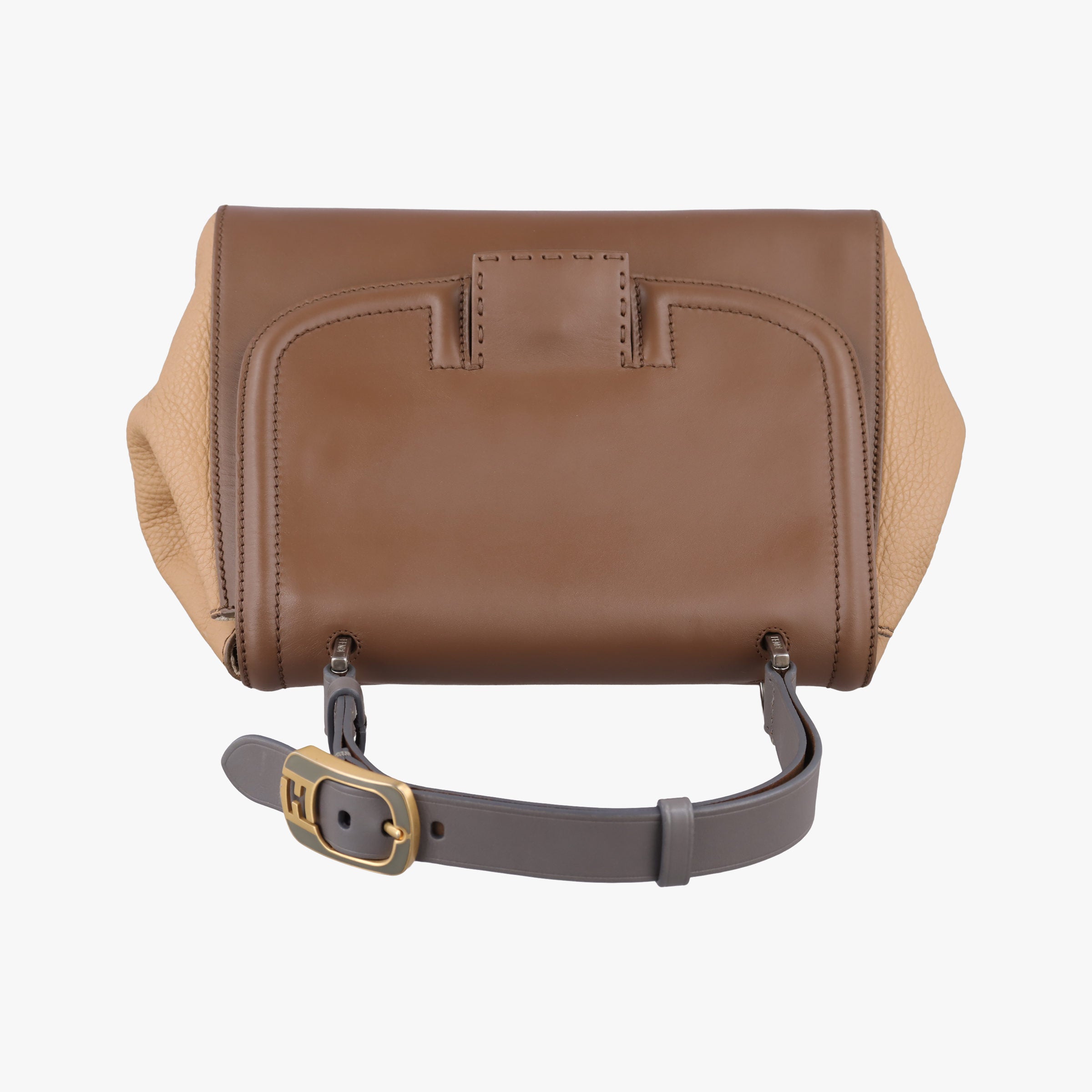 Secondhand Fendi SILVANA Brown × Beige Leather 8BN234 shoulderbag | stylenewstar