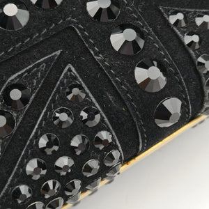Pre-owned Alexander McQueen Studded Britannia Skull Box Black suede  clutchbag | stylenewstar