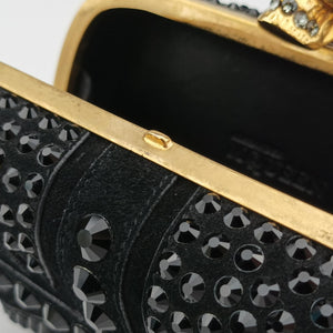 Pre-owned Alexander McQueen Studded Britannia Skull Box Black suede  clutchbag | stylenewstar