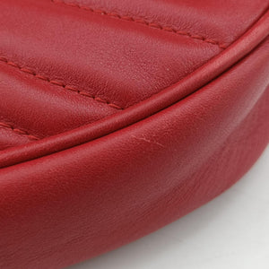 Pre-owned Gucci GG Marmont Red Leather 476434 bum bag/waist bag | stylenewstar