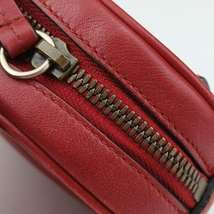 Pre-owned Gucci GG Marmont Red Leather 476434 bum bag/waist bag | stylenewstar