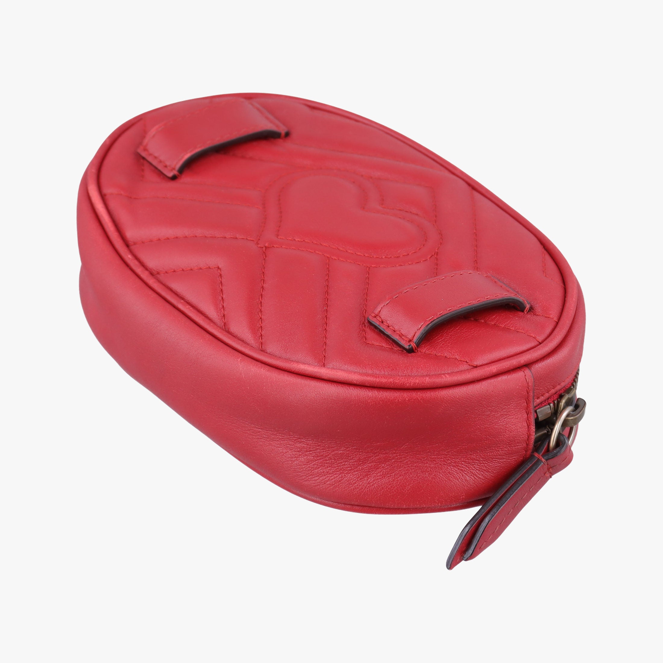 Pre-owned Gucci GG Marmont Red Leather 476434 bum bag/waist bag | stylenewstar