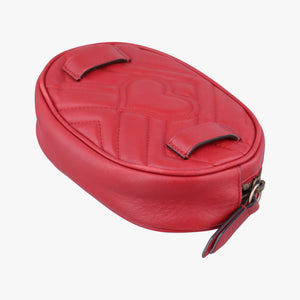 Pre-owned Gucci GG Marmont Red Leather 476434 bum bag/waist bag | stylenewstar