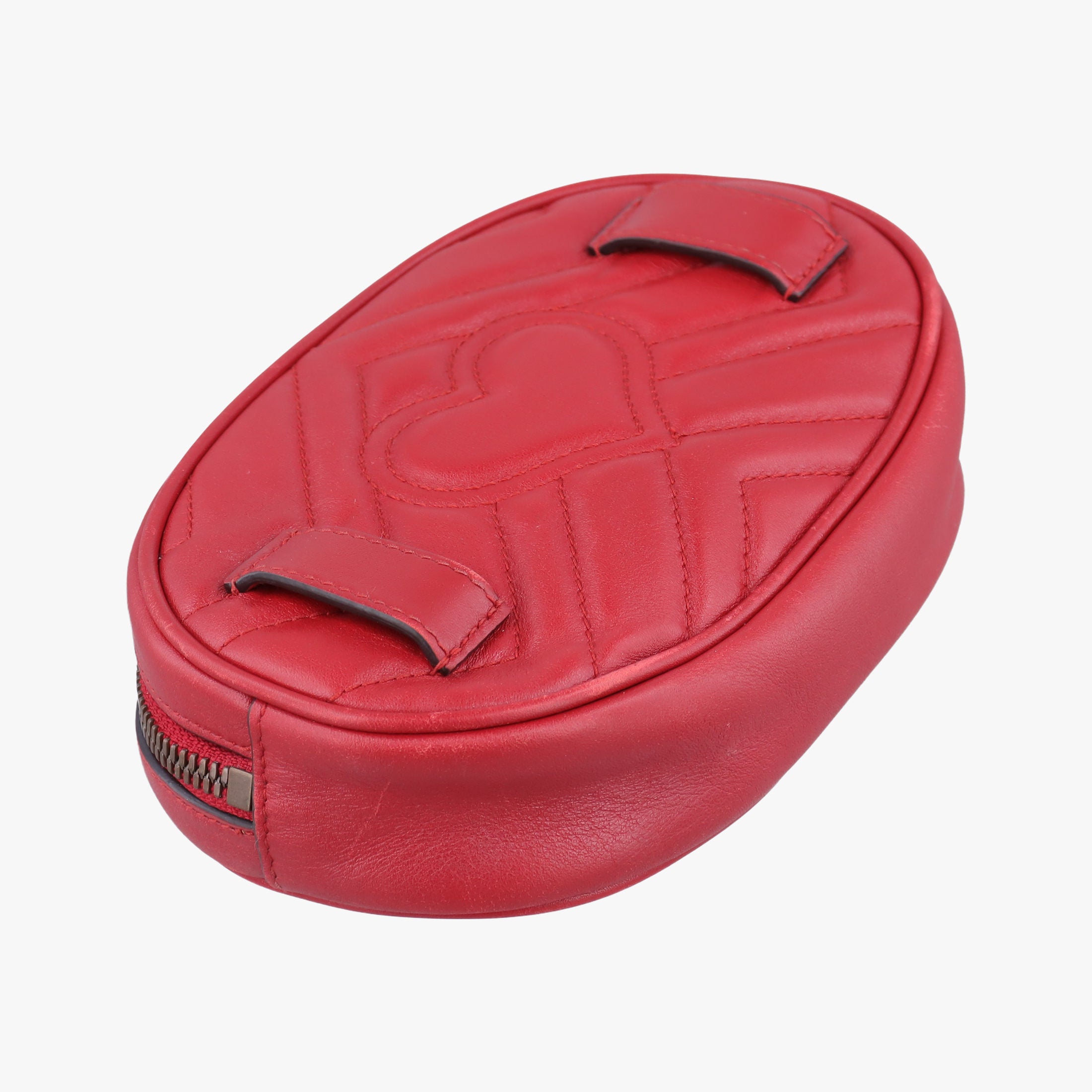 Pre-owned Gucci GG Marmont Red Leather 476434 bum bag/waist bag | stylenewstar