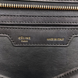 Pre-owned Celine Trapeze Blue ×beige ×Black Suede × leather  shoulderbag | stylenewstar