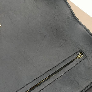 Pre-owned Celine Trapeze Blue ×beige ×Black Suede × leather  shoulderbag | stylenewstar