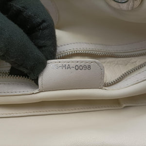 Pre-owned Christian Dior Soft Lady Dior Canage INTRECCIATO Tote White lambskin  handbag | stylenewstar