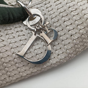 Pre-owned Christian Dior Soft Lady Dior Canage INTRECCIATO Tote White lambskin  handbag | stylenewstar