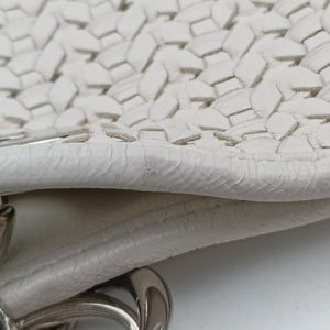 Pre-owned Christian Dior Soft Lady Dior Canage INTRECCIATO Tote White lambskin  handbag | stylenewstar