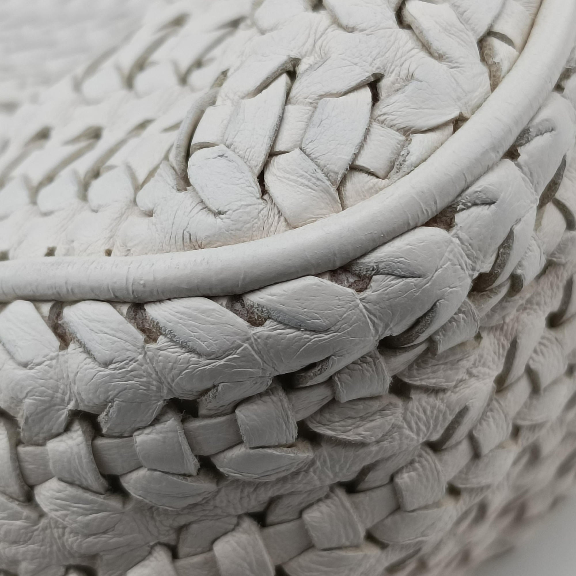 Pre-owned Christian Dior Soft Lady Dior Canage INTRECCIATO Tote White lambskin  handbag | stylenewstar