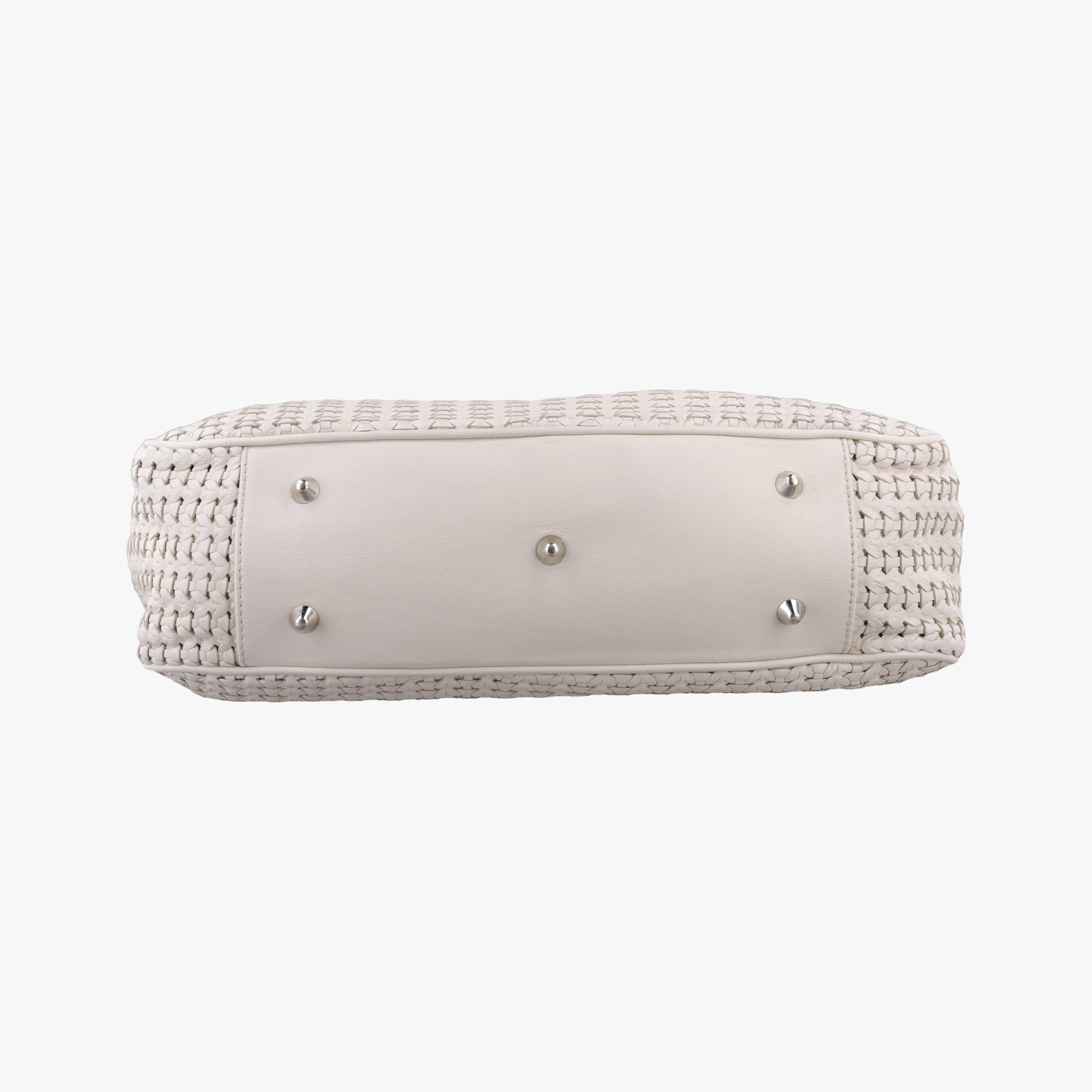 Pre-owned Christian Dior Soft Lady Dior Canage INTRECCIATO Tote White lambskin  handbag | stylenewstar