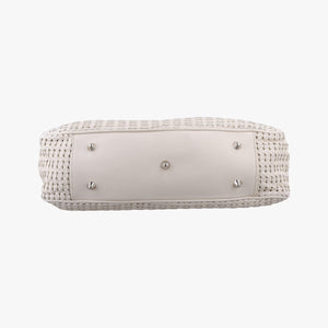 Pre-owned Christian Dior Soft Lady Dior Canage INTRECCIATO Tote White lambskin  handbag | stylenewstar