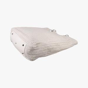 Pre-owned Christian Dior Soft Lady Dior Canage INTRECCIATO Tote White lambskin  handbag | stylenewstar