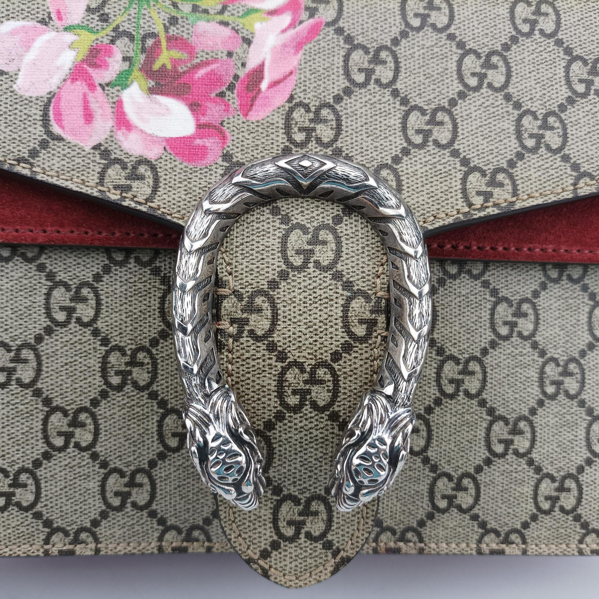 Pre-owned Gucci Dionysus BEIGE×RED×Multicolour PVC coated canvas × suede 400249 shoulderbag | stylenewstar