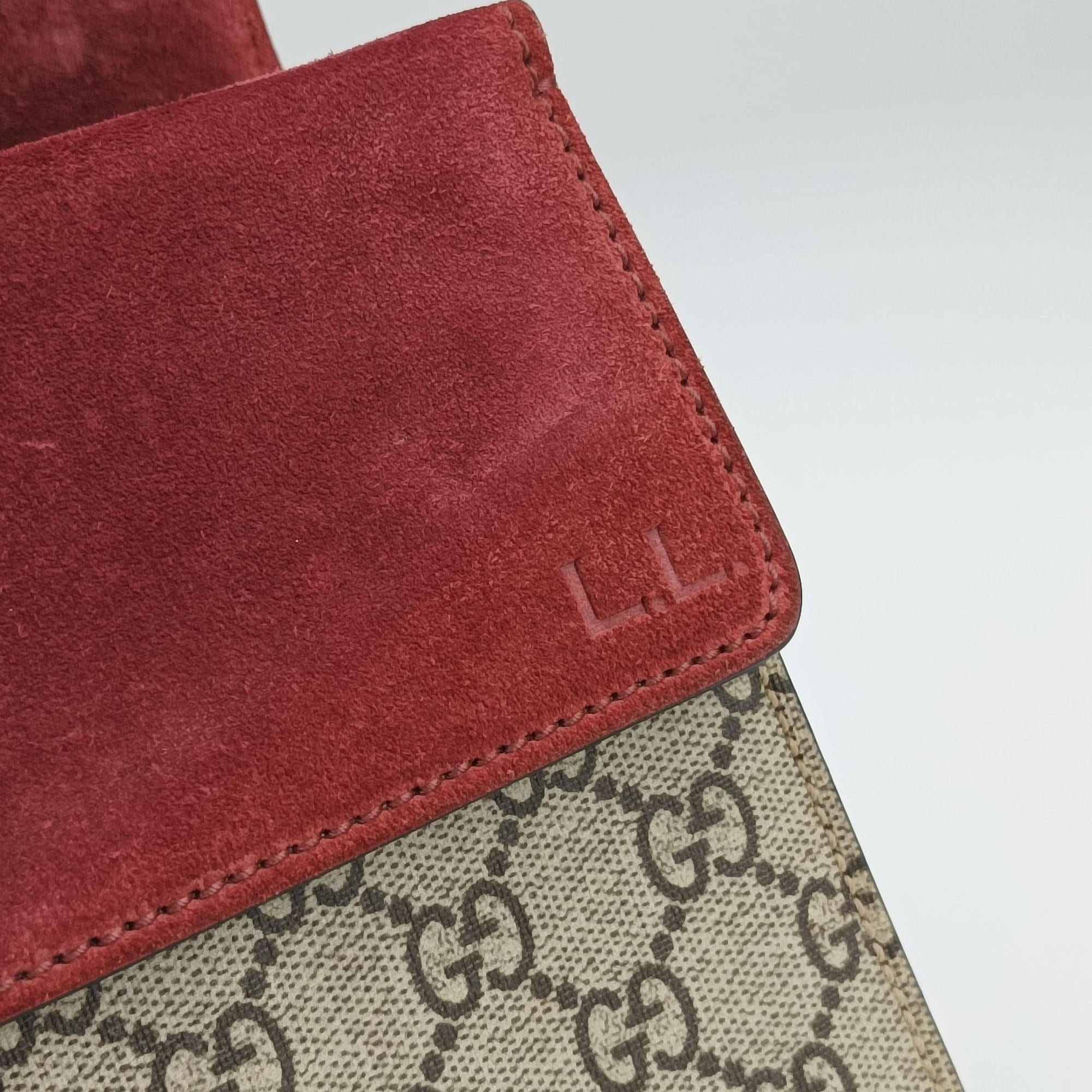 Pre-owned Gucci Dionysus BEIGE×RED×Multicolour PVC coated canvas × suede 400249 shoulderbag | stylenewstar