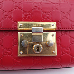 Pre-owned Gucci Padlock Red Leather 409487 shoulderbag | stylenewstar
