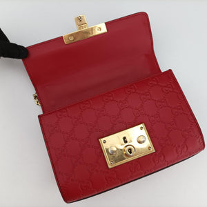Pre-owned Gucci Padlock Red Leather 409487 shoulderbag | stylenewstar