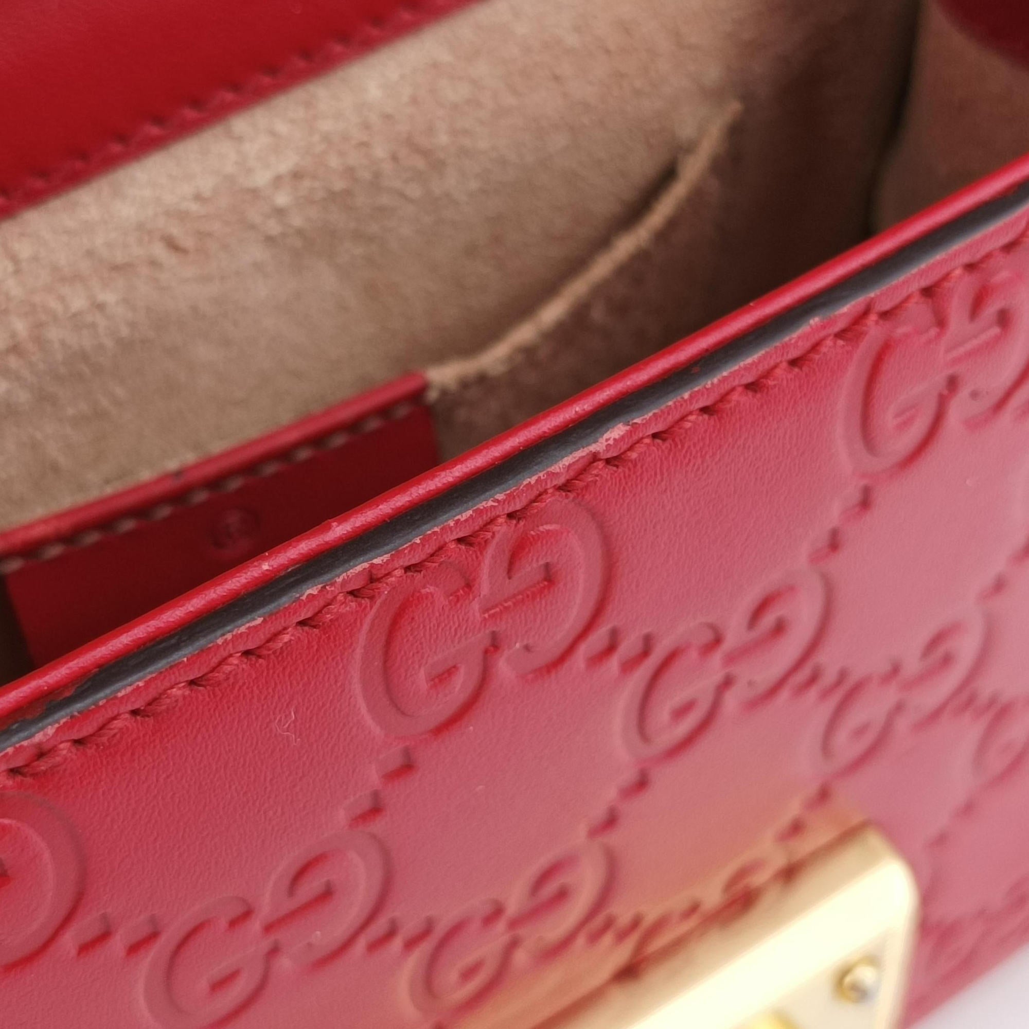 Pre-owned Gucci Padlock Red Leather 409487 shoulderbag | stylenewstar