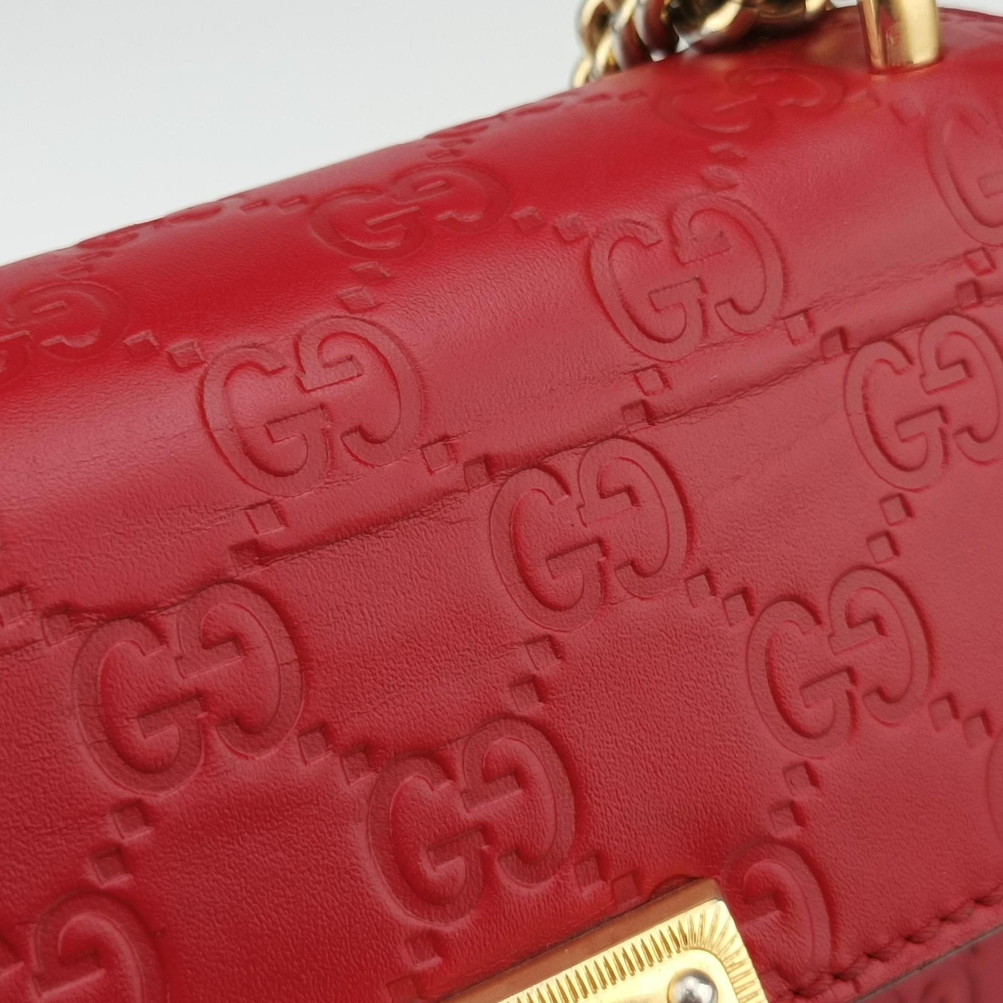 Pre-owned Gucci Padlock Red Leather 409487 shoulderbag | stylenewstar