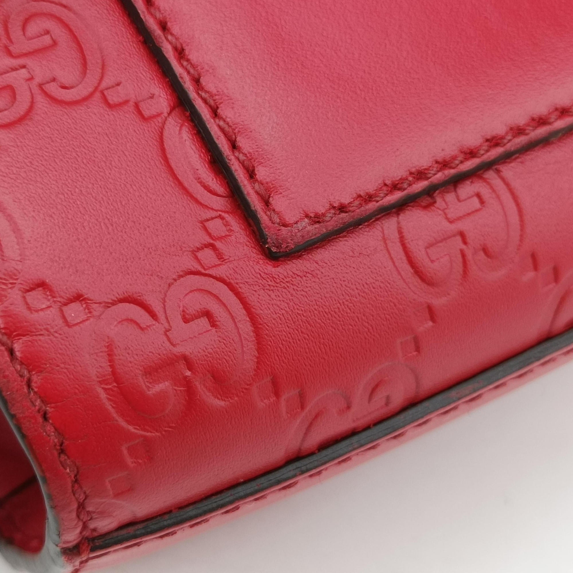 Pre-owned Gucci Padlock Red Leather 409487 shoulderbag | stylenewstar