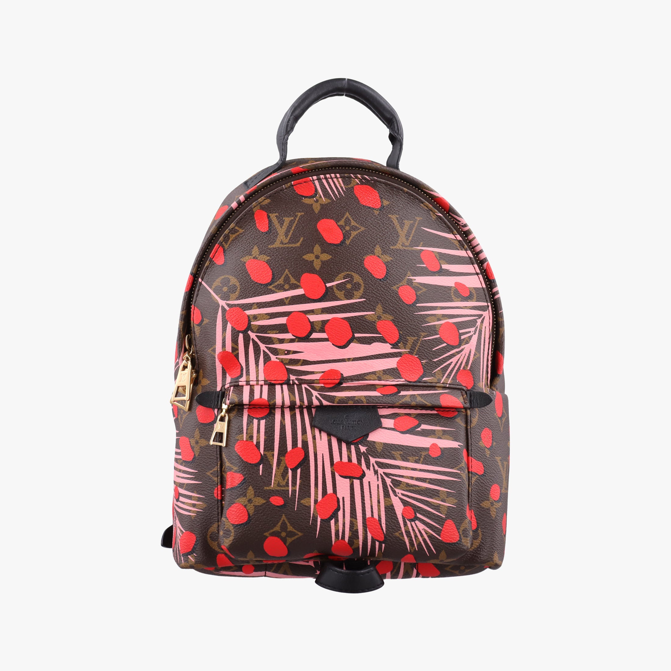Pre-owned Louis Vuitton Palm Springs PM brown×SUGAR PINK POPPY Monogram Jungle dot M41981 backpack/rucksack | stylenewstar