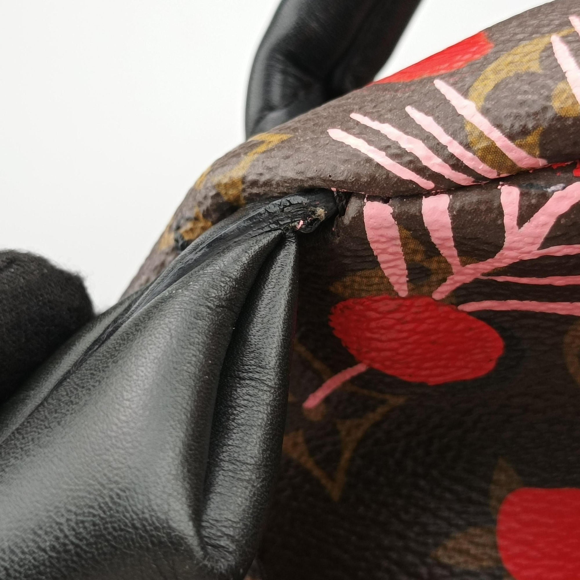 Pre-owned Louis Vuitton Palm Springs PM brown×SUGAR PINK POPPY Monogram Jungle dot M41981 backpack/rucksack | stylenewstar