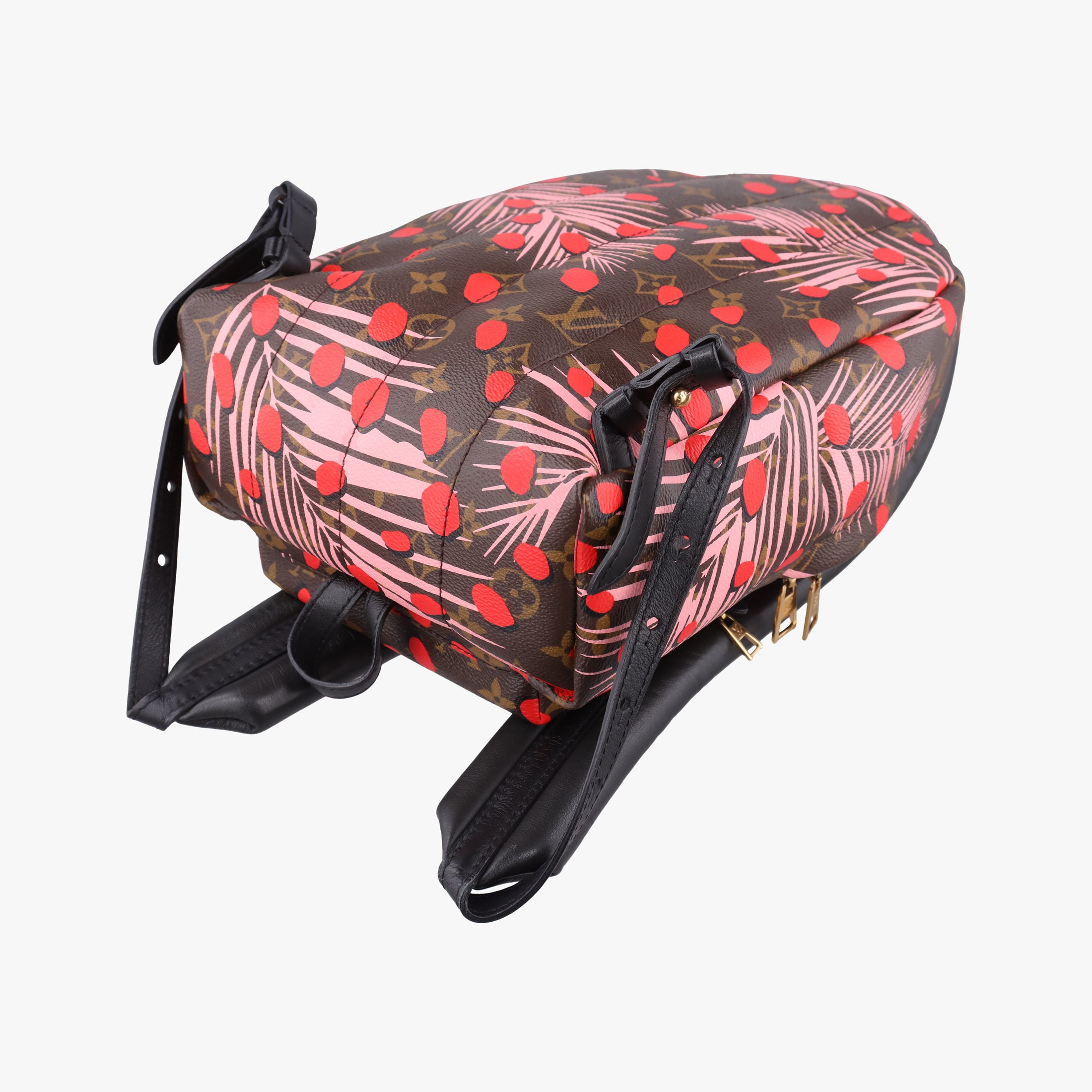 Pre-owned Louis Vuitton Palm Springs PM brown×SUGAR PINK POPPY Monogram Jungle dot M41981 backpack/rucksack | stylenewstar