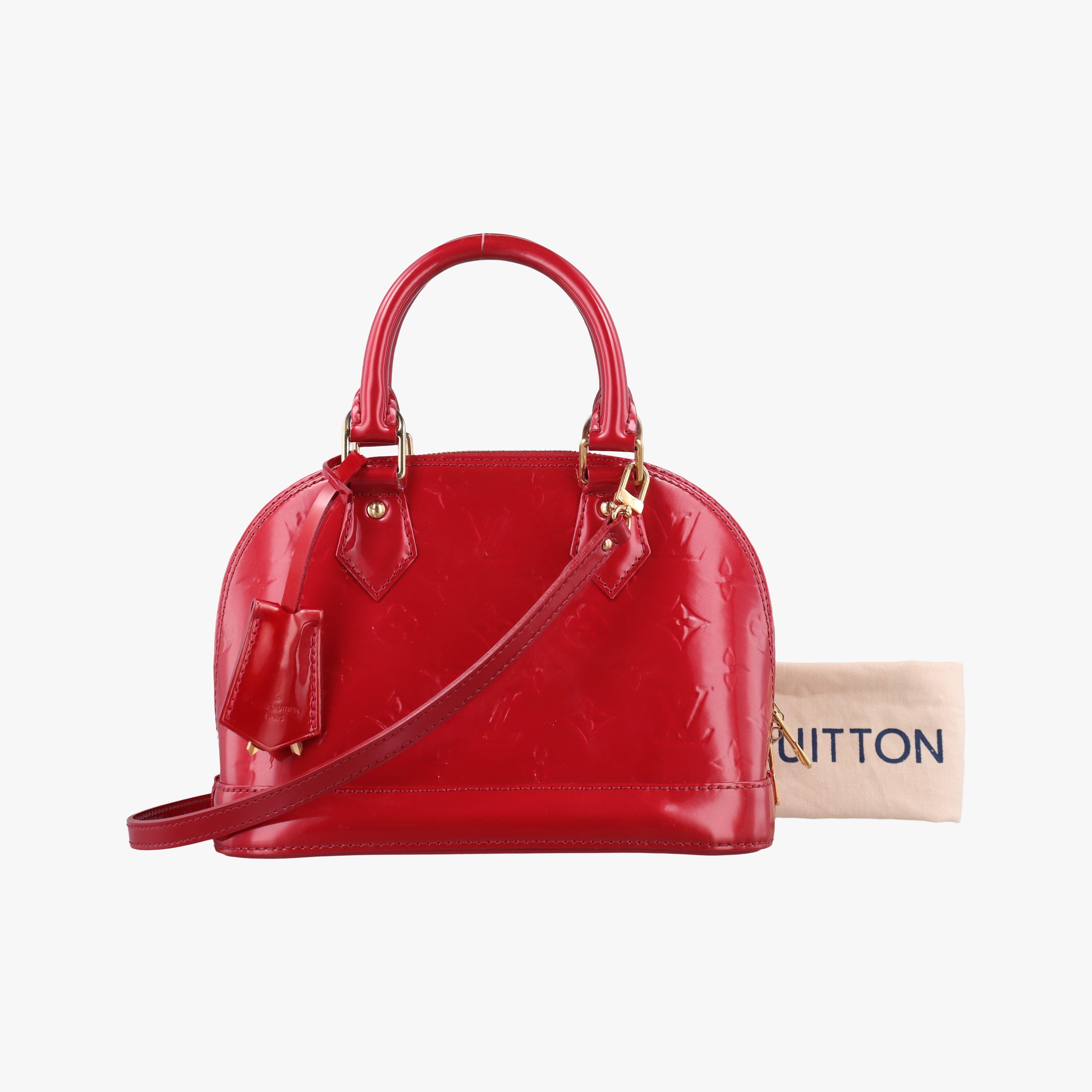 Pre-owned Louis Vuitton Alma BB pomme d'amour Vernis M91606 shoulderbag | stylenewstar