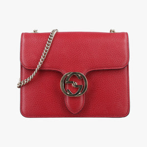 Pre-owned Gucci Interlocking G Red Leather 510304 shoulderbag | stylenewstar