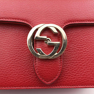 Pre-owned Gucci Interlocking G Red Leather 510304 shoulderbag | stylenewstar