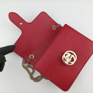 Pre-owned Gucci Interlocking G Red Leather 510304 shoulderbag | stylenewstar