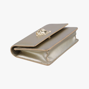 Pre-owned VERSACE medusa Golden Leather  shoulderbag | stylenewstar