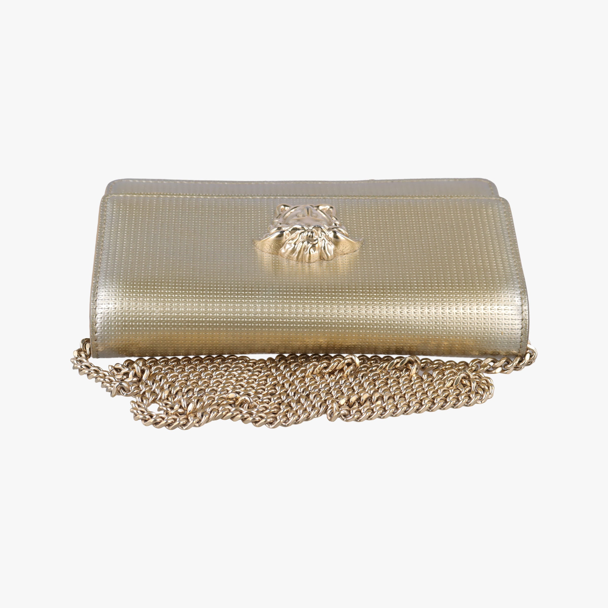 Pre-owned VERSACE medusa Golden Leather  shoulderbag | stylenewstar