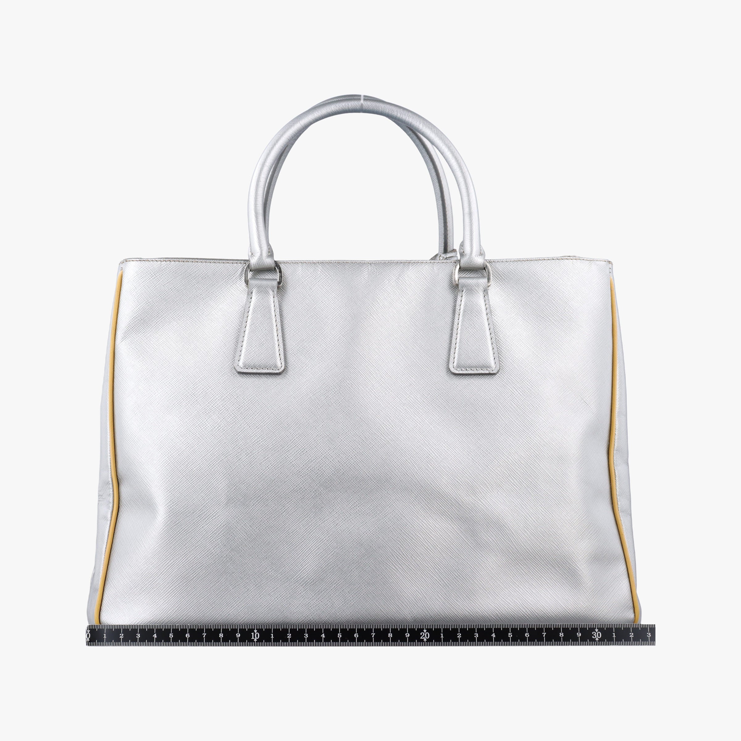 Pre-owned Prada Galleria Silver SAFFIANO Leather BN1874 shoulderbag | stylenewstar