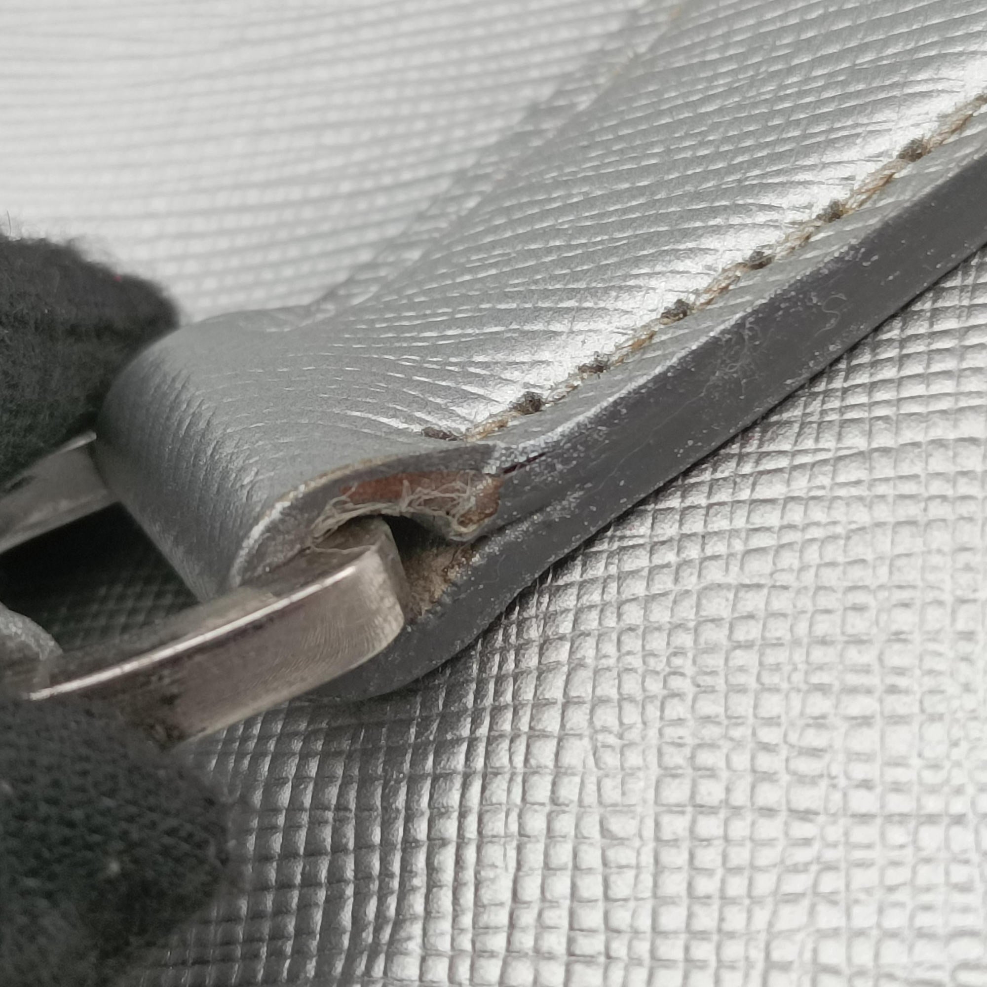 Pre-owned Prada Galleria Silver SAFFIANO Leather BN1874 shoulderbag | stylenewstar