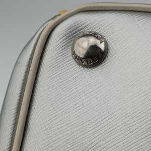 Pre-owned Prada Galleria Silver SAFFIANO Leather BN1874 shoulderbag | stylenewstar