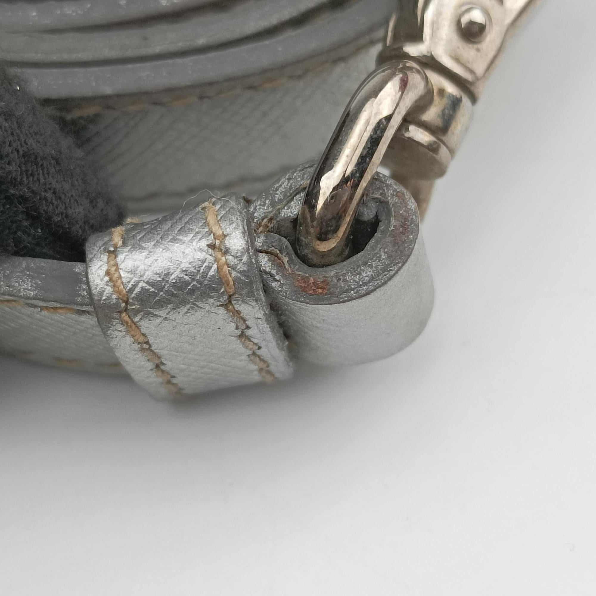 Pre-owned Prada Galleria Silver SAFFIANO Leather BN1874 shoulderbag | stylenewstar