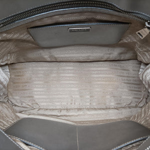 Pre-owned Prada Galleria Silver SAFFIANO Leather BN1874 shoulderbag | stylenewstar