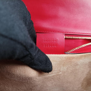 Pre-owned Gucci Sylvie Red×navy Leather 421882 shoulderbag | stylenewstar