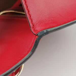 Pre-owned Gucci Sylvie Red×navy Leather 421882 shoulderbag | stylenewstar