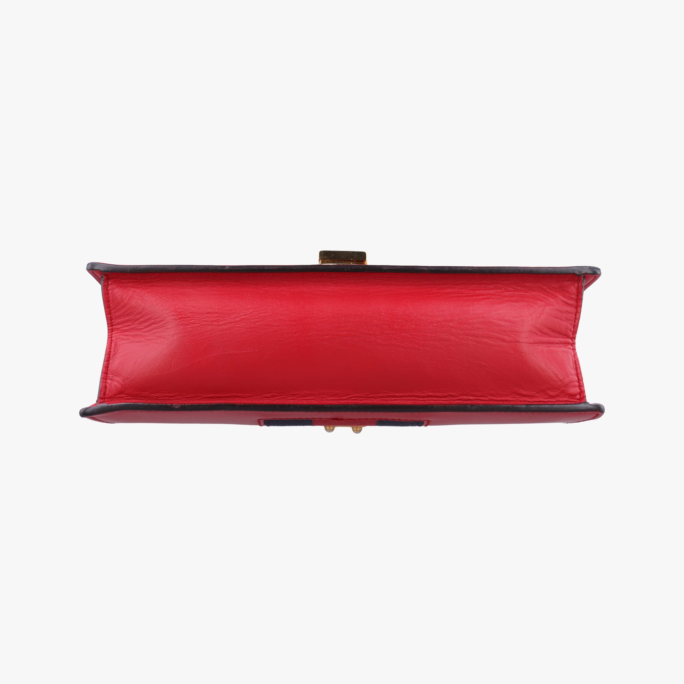 Pre-owned Gucci Sylvie Red×navy Leather 421882 shoulderbag | stylenewstar