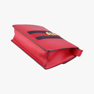 Pre-owned Gucci Sylvie Red×navy Leather 421882 shoulderbag | stylenewstar