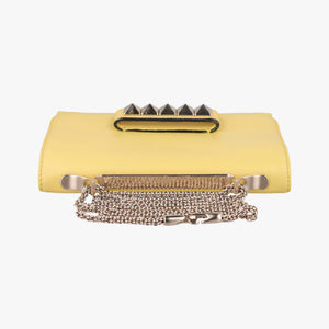 Pre-owned Valentino Rockstud Va Va Voom Yellow Leather  shoulderbag | stylenewstar