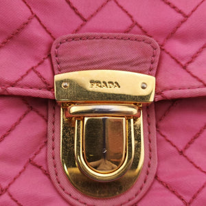Pre-owned Prada Chain Quilting Flap Pink nylon  shoulderbag | stylenewstar