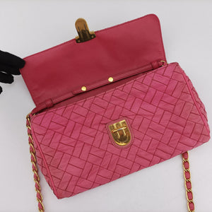 Pre-owned Prada Chain Quilting Flap Pink nylon  shoulderbag | stylenewstar