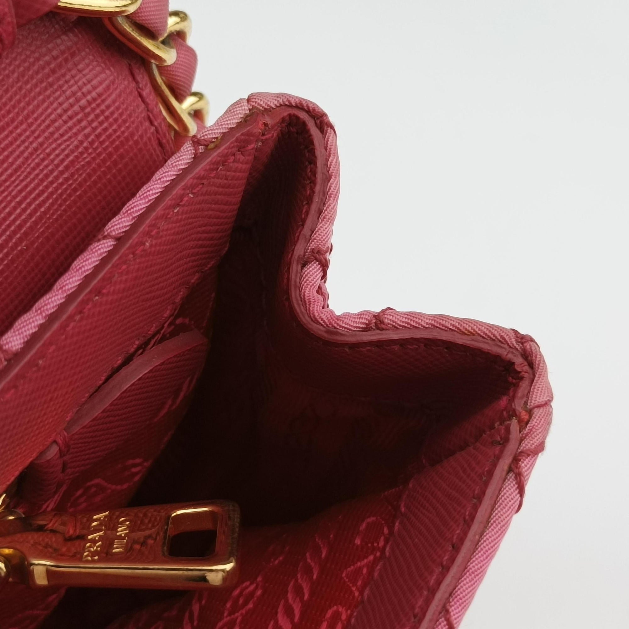 Pre-owned Prada Chain Quilting Flap Pink nylon  shoulderbag | stylenewstar