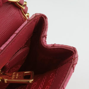 Pre-owned Prada Chain Quilting Flap Pink nylon  shoulderbag | stylenewstar