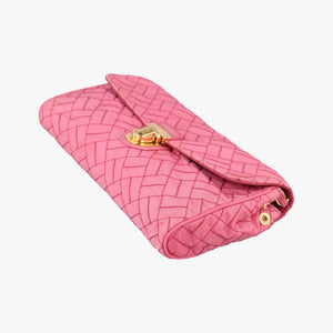 Pre-owned Prada Chain Quilting Flap Pink nylon  shoulderbag | stylenewstar