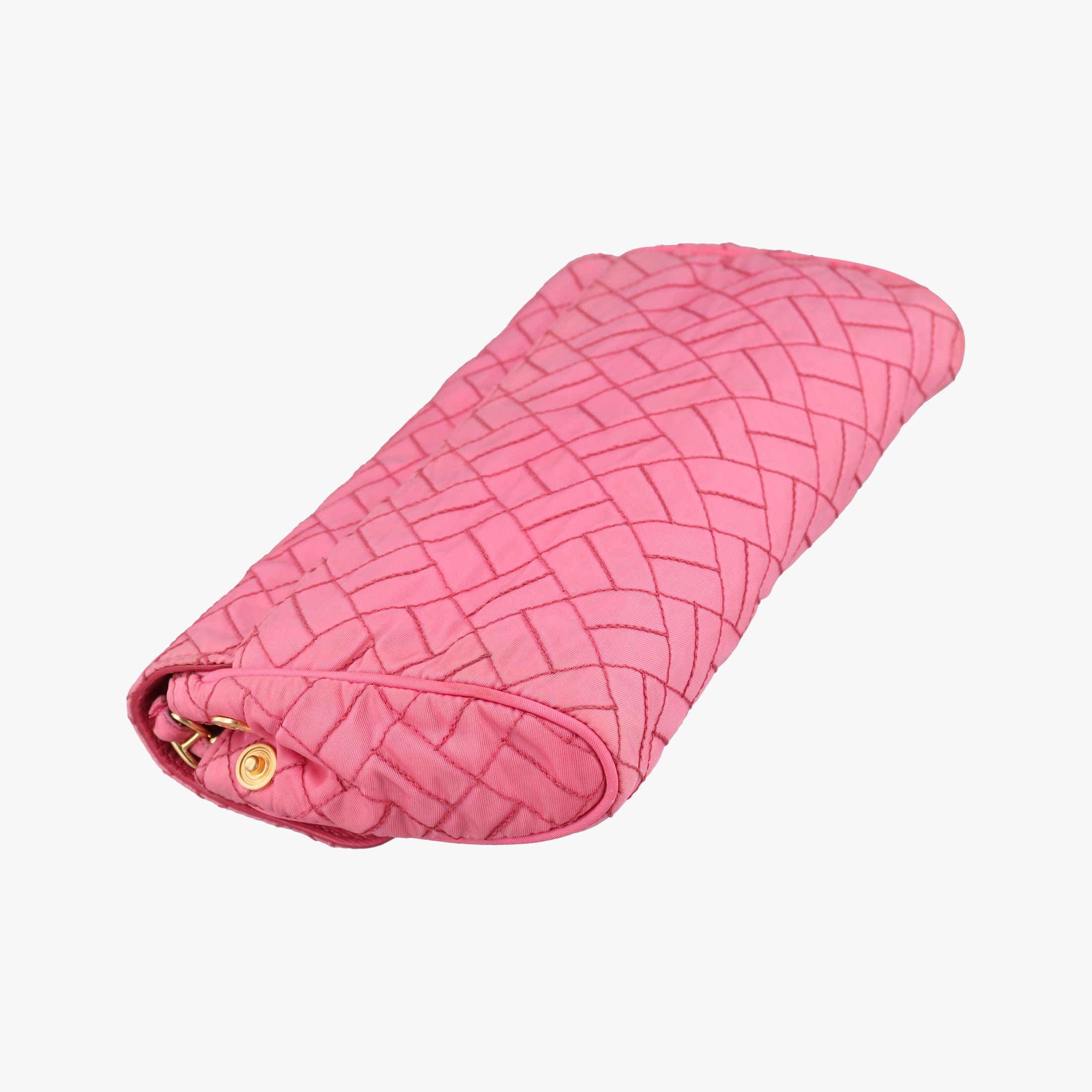 Pre-owned Prada Chain Quilting Flap Pink nylon  shoulderbag | stylenewstar